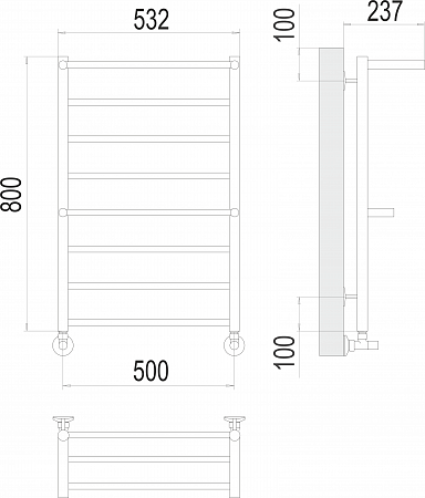 Анкона П8 500х800 Полотенцесушитель  TERMINUS Иркутск - фото 3