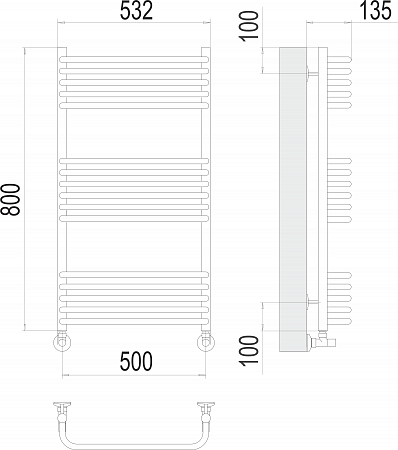 Стандарт П16 500х800 Полотенцесушитель  TERMINUS Иркутск - фото 3