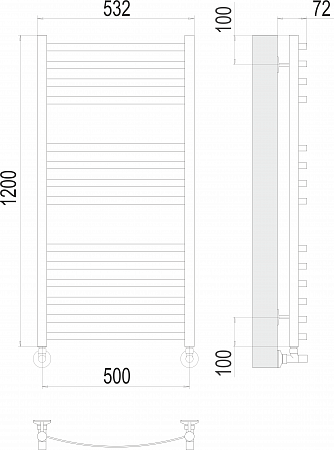 Авиэль П14 500х1200 Полотенцесушитель  TERMINUS Иркутск - фото 3