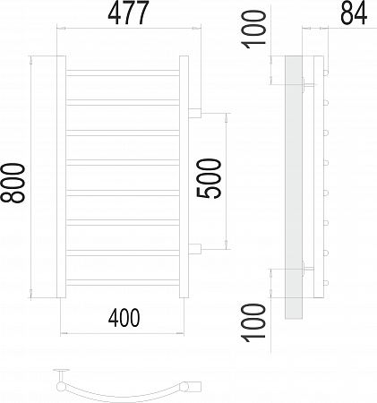 Классик П8 400х800 бп500 Полотенцесушитель  TERMINUS Иркутск - фото 3