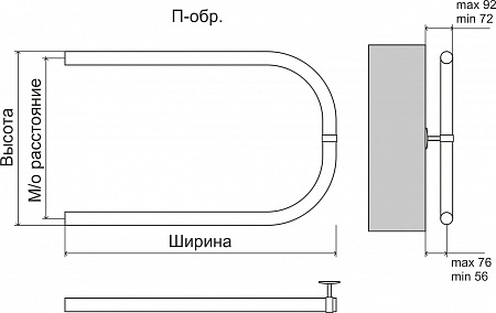 Эконом П-обр AISI 32х2 500х500 Полотенцесушитель  TERMINUS Иркутск - фото 3