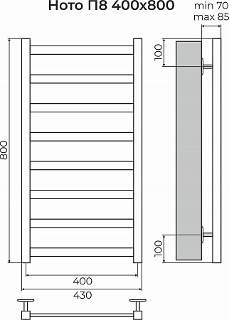 Ното П8 400х800 Полотенцесушитель TERMINUS Иркутск - фото 3