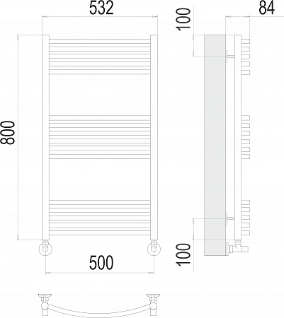 Классик П16 500х800 Полотенцесушитель  TERMINUS Иркутск - фото 3