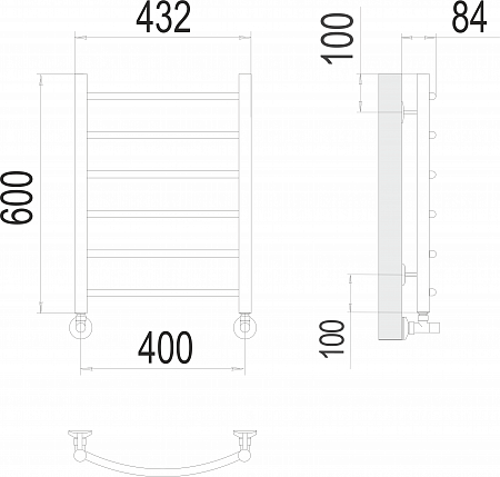 Классик П6 400х600 Полотенцесушитель  TERMINUS Иркутск - фото 3