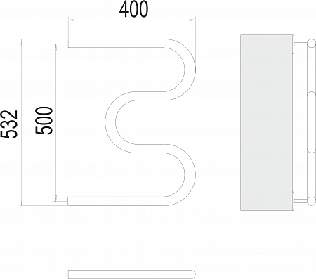 М-обр AISI 32х2 500х400 Полотенцесушитель  TERMINUS Иркутск - фото 3