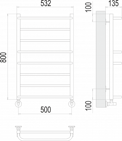 Евромикс П8 500х800 Полотенцесушитель  TERMINUS Иркутск - фото 3