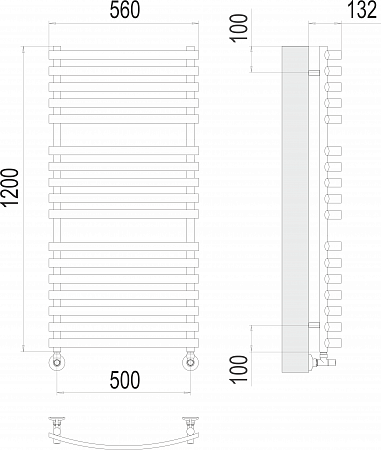 Капри П17 500х1200 Полотенцесушитель  TERMINUS Иркутск - фото 3