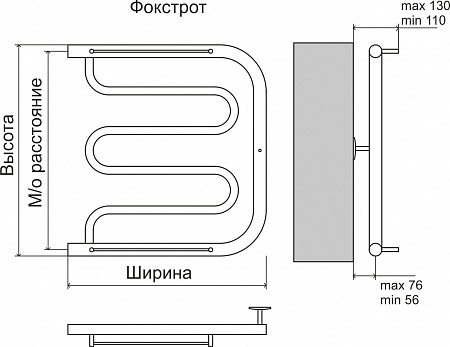 Фокстрот AISI 32х2 500х400 Полотенцесушитель  TERMINUS Иркутск - фото 4