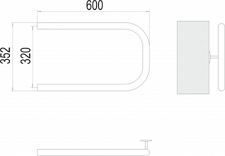 П-обр AISI 32х2 320х600 Полотенцесушитель  TERMINUS Иркутск - фото 3