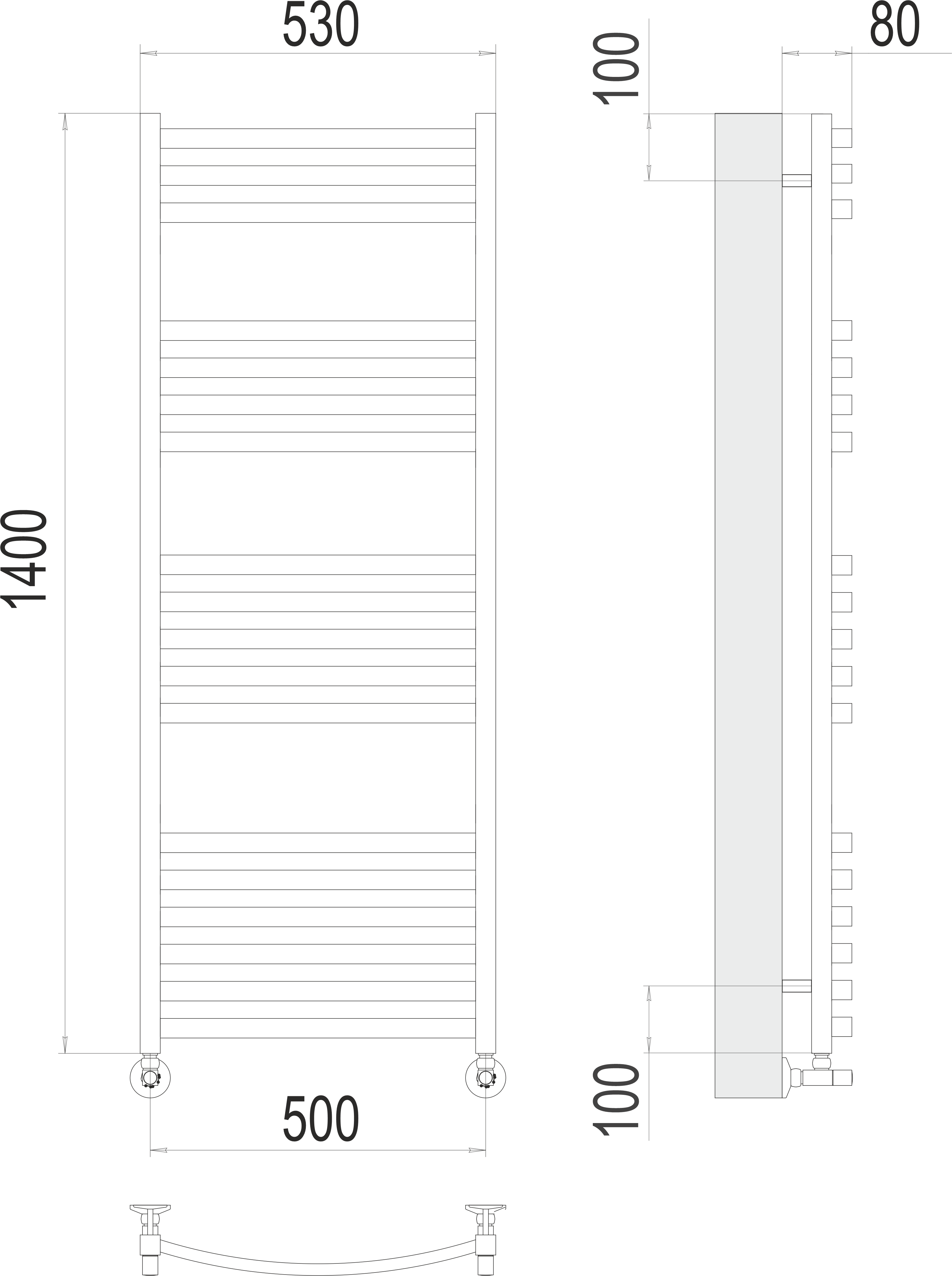 Палермо П18 500х1400 Полотенцесушитель  TERMINUS Иркутск - фото 3