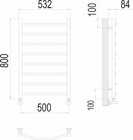 Классик П8 500х800 Полотенцесушитель  TERMINUS Иркутск - фото 3