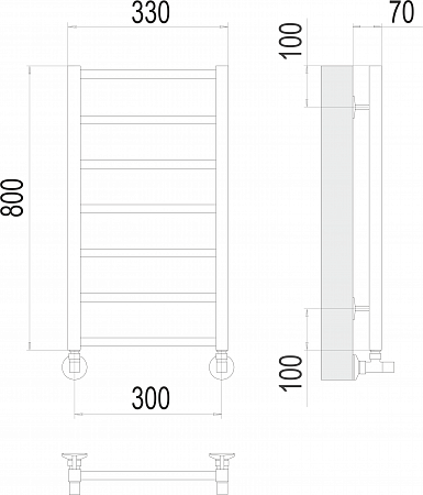 Контур П7 300х800 Полотенцесушитель  TERMINUS Иркутск - фото 3