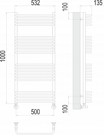 Стандарт П20 500х1000 Полотенцесушитель  TERMINUS Иркутск - фото 3