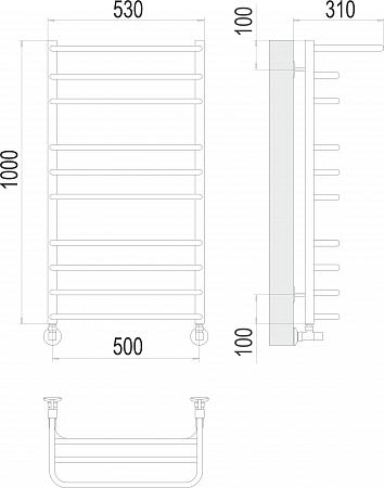 Арктур П10 500х1000 Полотенцесушитель  TERMINUS Иркутск - фото 3