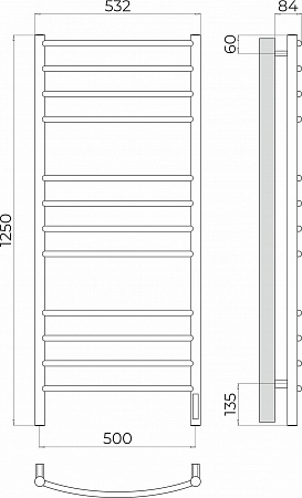 Классик П12 500х1250 Электро (quick touch) Полотенцесушитель TERMINUS Иркутск - фото 3