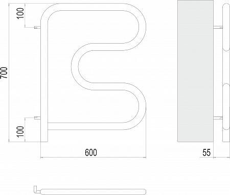 Электро 25 F-обр 600х600 поворотный Полотенцесушитель TERMINUS Иркутск - фото 3