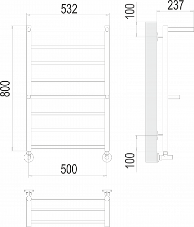 Аврора с 2-мя/п П8 500х800 Полотенцесушитель TERMINUS Иркутск - фото 3