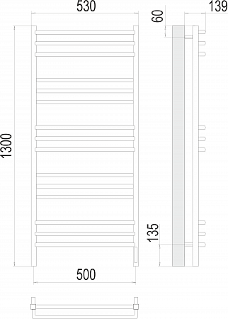 Соренто П15 500х1300 электро (sensor quick touch) Полотенцесушитель  TERMINUS Иркутск - фото 3