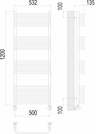 Стандарт П22 500х1200 Полотенцесушитель  TERMINUS Иркутск - фото 3