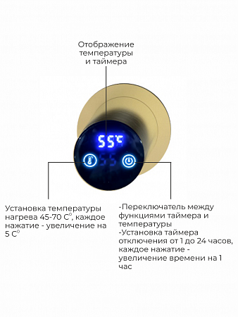 Аккорд П5 500х800 электро Полотенцесушитель TERMINUS Брашированное золото Иркутск - фото 4