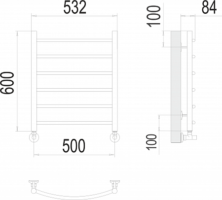 Классик П6 500х600 Полотенцесушитель  TERMINUS Иркутск - фото 3