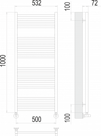 Аврора П20 500х1000 Полотенцесушитель  TERMINUS Иркутск - фото 3