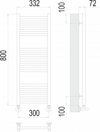 Аврора П16 300х800 Полотенцесушитель  TERMINUS Иркутск - фото 3