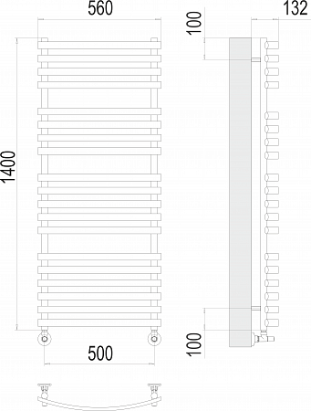 Капри П19 500х1400 Полотенцесушитель  TERMINUS Иркутск - фото 3