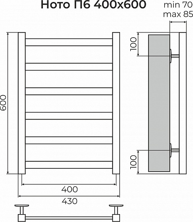 Ното П6 400х600 Полотенцесушитель TERMINUS Иркутск - фото 3