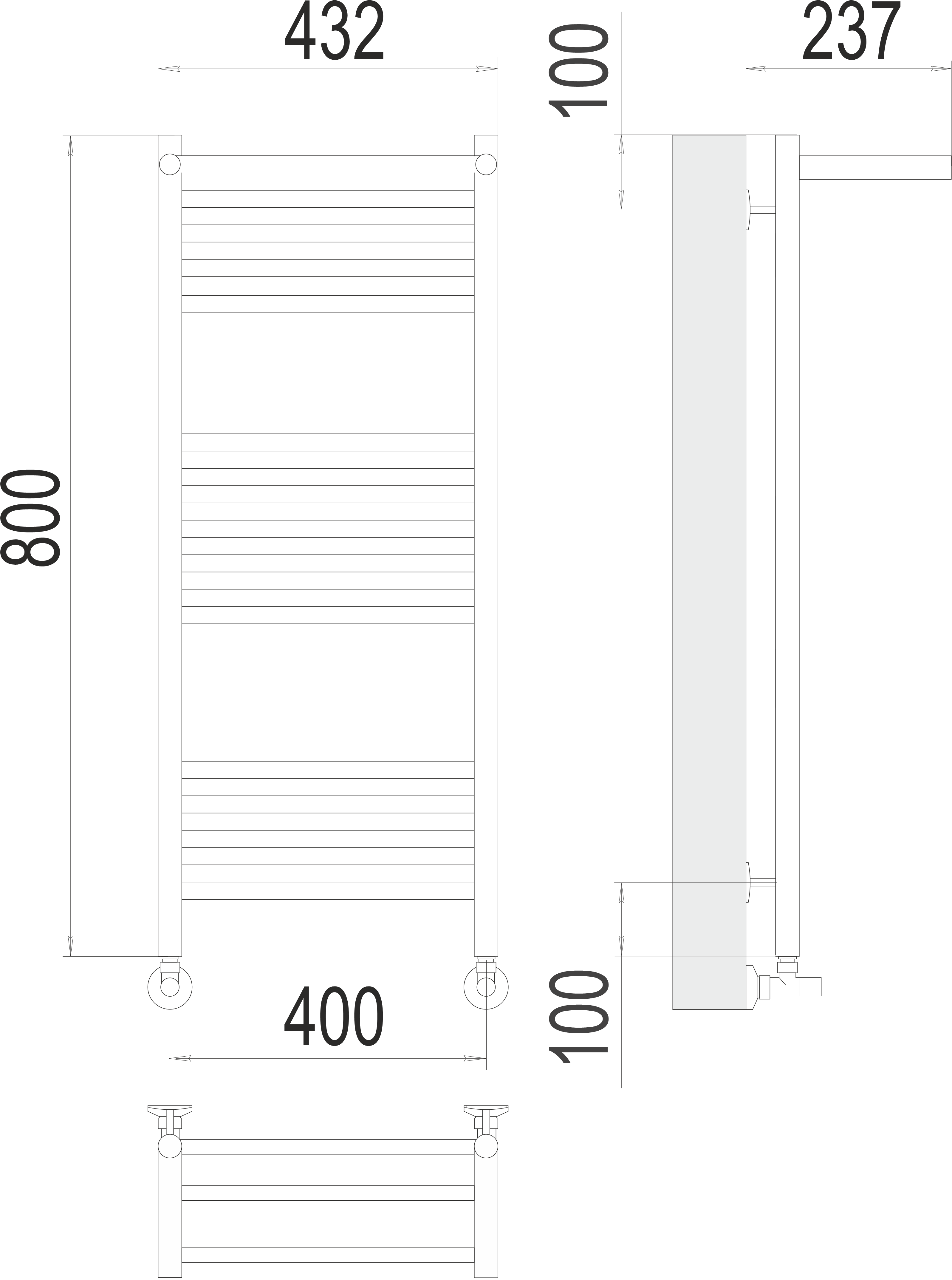 Аврора с/п П16 400х800 Полотенцесушитель  TERMINUS Иркутск - фото 3