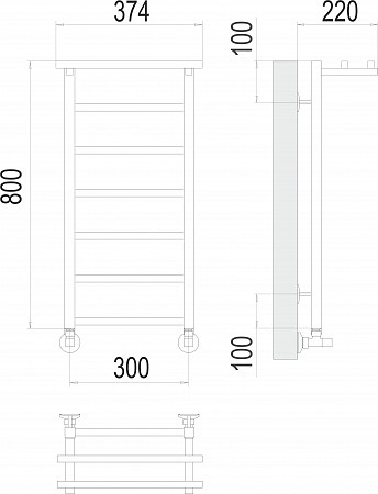 Контур с/п П7 300х800 Полотенцесушитель  TERMINUS Иркутск - фото 3