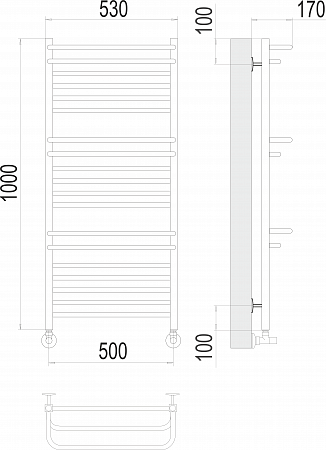 Орион П18 500х1000 Полотенцесушитель  TERMINUS Иркутск - фото 3