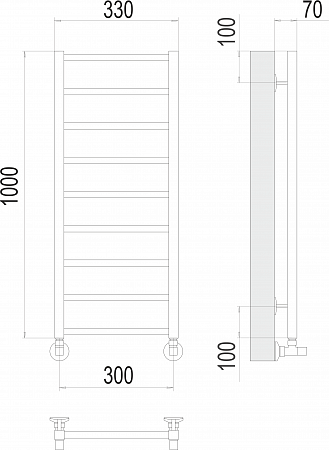 Контур П9 300х1000 Полотенцесушитель  TERMINUS Иркутск - фото 3