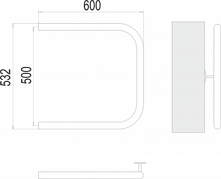 П-обр AISI 32х2 500х600 Полотенцесушитель  TERMINUS Иркутск - фото 3