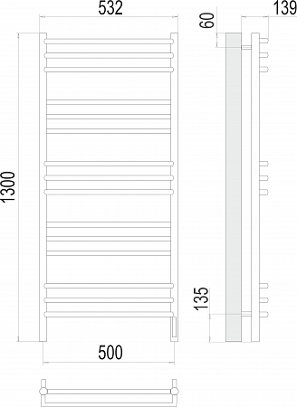 Прато П15 500х1300 электро (sensor quick touch) Полотенцесушитель  TERMINUS Иркутск - фото 3