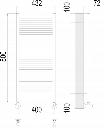 Аврора П16 400х800 Полотенцесушитель  TERMINUS Иркутск - фото 3