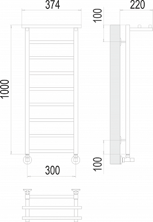 Контур c/п П9 300х1000 Полотенцесушитель  TERMINUS Иркутск - фото 3