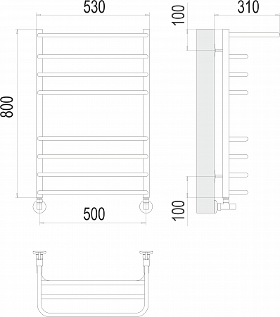 Арктур П8 500х800 Полотенцесушитель  TERMINUS Иркутск - фото 3