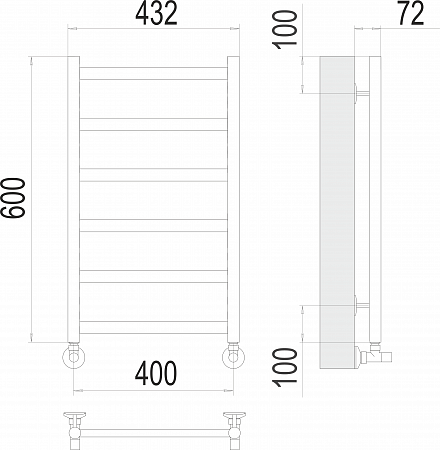 Аврора П6 400х600 Полотенцесушитель  TERMINUS Иркутск - фото 3