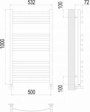 Авиэль П12 500х1000 Полотенцесушитель  TERMINUS Иркутск - фото 3